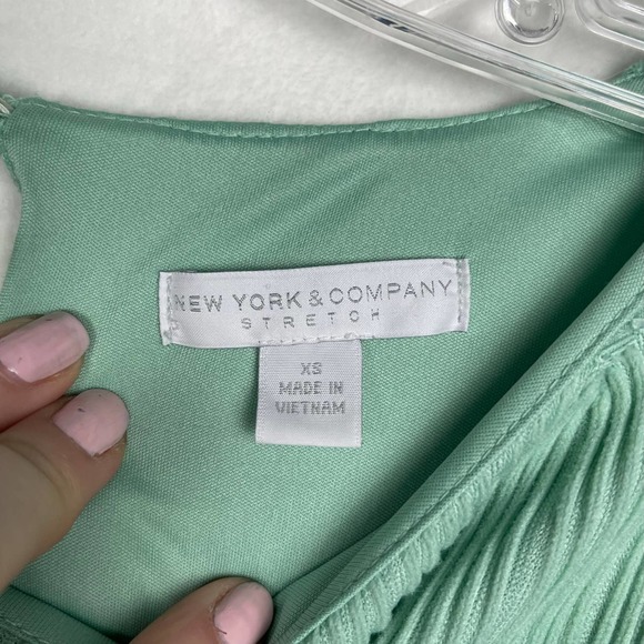New York & Company Dress Women’s XS Stretch Mint Green Knee Length Bell Sleeves‎ - Picture 10 of 15